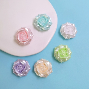 100 Breloques Fleurs en Résine Colorées Adorables pour Slime, Jouets pour Filles, Bricolage, Scrapbooking, Nail Art, Décoration de Coques de Téléphone - Product Image 2