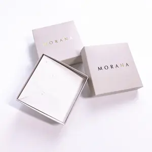 Custom luxury necklace packaging gift box lid and base paper box with earring insert jewelry box