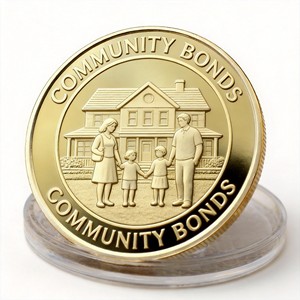 Monedas Conmemorativas de la Unión Familiar y Comunitaria, Artesanía Metálica Premium para la Unidad Familiar y la Conmemoración de Reuniones Vecinales - Product Image 1