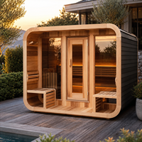 Sauna extérieur pour 4 à 6 personnes, en bois de cèdre rouge et de pruche canadienne, design personnalisé pour la maison et le jardin