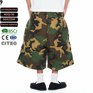 Custom Heavyweight Cotton Camouflage Shorts <b>Men</b> Streetwear Retro Multi Pockets Baggy Fit Tactical <b>Camo</b> <b>Cargo</b> Shorts for Outdoor - Product Image 1