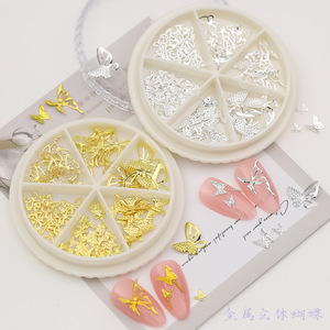 Nouveauté 2026 : Accessoires de décoration d'ongles DIY, breloques 3D papillon or et argent pour nail art - Product Image 2