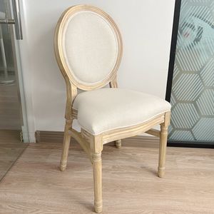 Louis-silla de madera redonda Estilo Vintage, asiento de madera de roble o abedul, respaldo de ratán, color blanco - Product Image 2