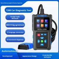 Escáner automático T200, instrumento de diagnóstico de fallas de coche transfronterizo, Detector OBD2 de motor, lectura de código, herramientas de diagnóstico de batería Obd
