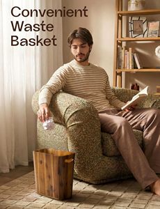 Wooden Waste Basket for Bedroom Small Wooden <strong>Trash</strong> <strong>Can</strong> for Bathroom Rustic Bathroom Decor Waste Paper Basket with Handle - Product Image 3