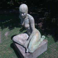 Sculpture de femme nue décorative de jardin d'extérieur, statue de fille nue sexy en bronze