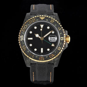 Montres automatiques en fibre de carbone personnalisées haut de gamme, best-sellers, avec affichage de la date, verre saphir résistant aux rayures - Product Image 1