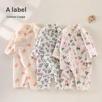 Vêtements pour bébé en mousseline, classe A, 100% coton gaze, fins, respirants, pyjamas d'été, barboteuses décontractées, ODM