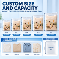 Sac d'emballage mat pour vêtements avec fermeture éclair coulissante givrée personnalisée, pour tenues familiales, destiné aux boutiques de détail, réutilisable, pour la vente en gros