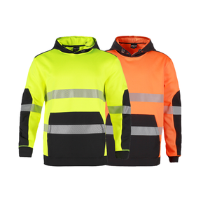 Safety Workwear High Visibility Reflective Polyester Comfortable Breathable Hoodie Sweatshirt for Men Warmer Security Uniform - Product Image 1