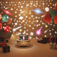 Projecteur rotatif ciel étoilé avec boîte à musique et haut-parleur rechargeable – Lampe d'ambiance pour chambre d'enfant et décoration