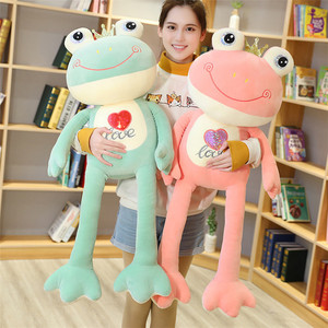 Peluche a Forma di Rana con Corona OEM ODM, Personalizzabile con Logo, Dimensioni e Colore, Ricamo a Cuore, Animale Imbottito per Regalo Promozionale - Product Image 6