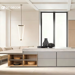 Isla <span class=keywords><strong>de</strong></span> Cocina Modular Moderna DC DECOR con Acabado Lacado, Construcción <span class=keywords><strong>de</strong></span> Madera Contrachapada, Encimera <span class=keywords><strong>de</strong></span> Mármol y Almacenamiento Integrado - Product Image 1