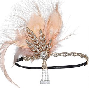 Serre-tête vintage en plumes de paon, luxueux style Gatsby des années 20, pour séances photo d'enfants, spectacles et accessoires de déguisement de fête - Product Image 5