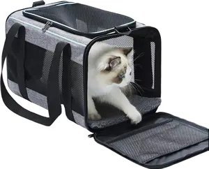 Nueva bolsa de transporte de mascotas negra deslizante Horizontal para exteriores, cápsula espacial para gato semicircular, perro, cachorro, mochila de gato negro