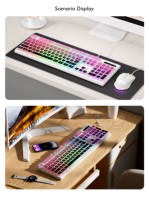 SC703 USB Wired Gaming Keyboard New Transparent & Vibrant RGB Backlit Dual Use for E-Sports & Office Work