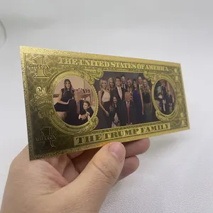 Donaldtrump Family Collection 1000000 Dollars Money Bill PVC Gold Foil Plated Banknote