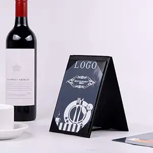 Table Tents 4 x 6 inch Leatherette PU Leather Menu Covers Double-Sided Frame Menu A-Frame Sign Holders Menu Folders for Bar