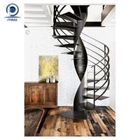 Prima Design moderne Métal Intérieur/Extérieur Escaliers droits incurvés en spirale en aluminium galvanisé Acier pour appartement Style industriel