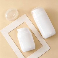 Bouteilles à pompe sans air ovales en plastique PP de 50 ml/100 ml, contenants cosmétiques sous vide rechargeables pour lotion et sérum, vente en gros