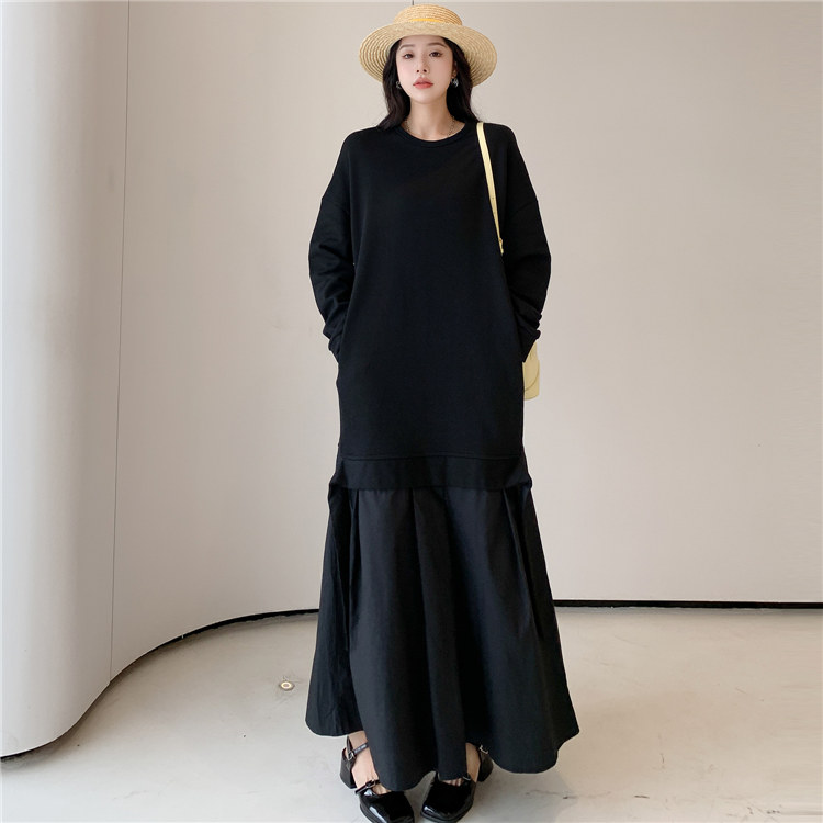 long sweatshirt dresses Make It Right Black Half Zip Sweatshirt Dress Shop the Mint