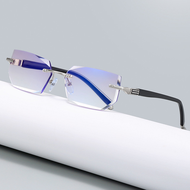 Fashion Rimless Presbyopia Blue Light Blocking Glasses Wholesale  Women Improve Eyesight Reading Glasses