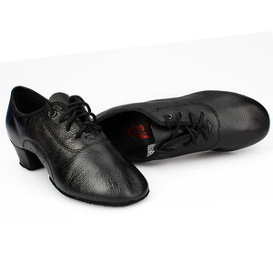 Chaussures de danse modernes en cuir pour hommes Talons bas Semelles souples GB QiaQia Contact Chaussures de danse - Product Image 2