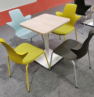 Tables de bar carrées en bois, aluminium et acier, design moderne, écologiques, durables, faciles à nettoyer, pour centre commercial, hôtel, café, usage commercial