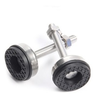 Pieds de nivellement en acier inoxydable 304 avec base en nylon, pieds de support réglables à fond en caoutchouc plat avec adhésif, M6-M12
