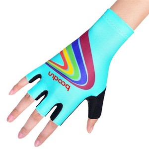 Bao Dun Childrens Cycling Gloves <b>Half</b> Finger Anti <b>Slip</b> Rainbow Design For Kids Outdoor Bike Riding - Product Image 3
