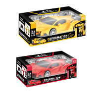 Coche RC Transformable 1:18 con un Solo Botón, Estilo Superdeportivo con Luces, Juguete de Control Remoto 2.4G, Coche de Carreras, Batería de 3.7V, Carga USB