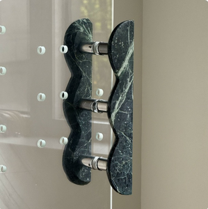 Manijas de Puerta de Alta Gama SAIDKOCC para Tiendas de Ropa, Mármol Natural de Lujo, Manija Festoneada Rojo Rosso Levanto con Borde de Flor para Hotel - Product Image 3