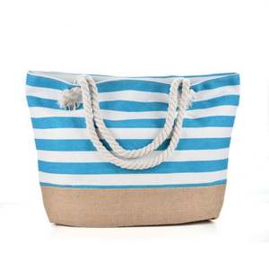 Bolsas de Playa de Lona de Algodón Natural Ecológicas Personalizables, Bolsa de Compras Reutilizable para Mujer con Logotipo y Color Personalizados - Product Image 1