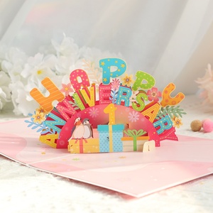 Numero fai da te happy anniversary day biglietti <span class=keywords><strong>di</strong></span> auguri pop-up 3d con mini biglietto per la scrittura - Product Image 3