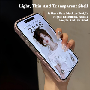 Étui de téléphone de luxe antichoc en TPU souple couleur bonbon avec fente pour cartes, coque transparente double fonction pour la série <span class=keywords><strong>iPhone</strong></span> - Product Image 2