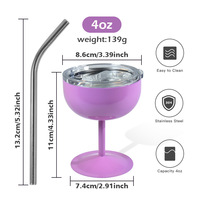 Mini gobelet à vin sous vide à double paroi de 4oz personnalisé gobelet à champagne isolé en acier inoxydable tasse de verres à vin pour la fête