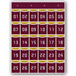 Cell Phones Calculator Holder for Classroom Storage Wall Hanging Numbered Classroom Sundries Pockets Chart Storage Organizer - Product Image 2