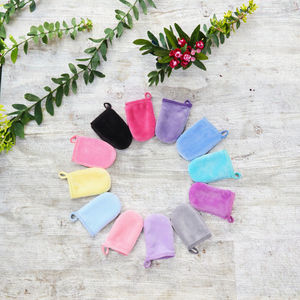 Gants nettoyants pour le visage réutilisables en <span class=keywords><strong>microfibre</strong></span> <span class=keywords><strong>gant</strong></span> <span class=keywords><strong>démaquillant</strong></span> en flanelle et <span class=keywords><strong>gant</strong></span> de doigt pour forme de lotion pour le visage - Product Image 2