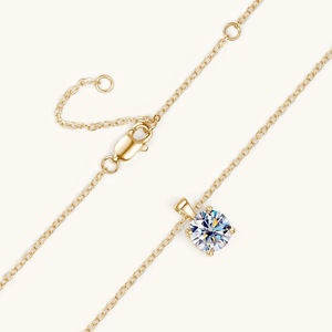 Colliers solitaires en moissanite de haute qualité 1ct D, pendentif plaqué rhodium avec chaîne en argent 925 d'origine, bijoux pour femmes - Product Image 4