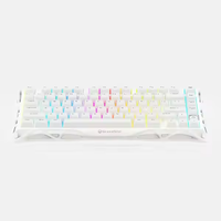 Clavier mécanique GravaStar Mercury K1 Lite sans fil et filaire, tri-mode, avec joint, personnalisé, transparent, noir, blanc neige