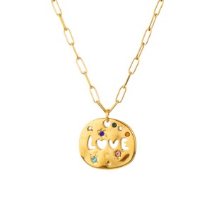 Collana con Ciondolo a Forma di <span class=keywords><strong>Lettera</strong></span> d'Amore <span class=keywords><strong>per</strong></span> la Festa della Mamma e <span class=keywords><strong>San</strong></span> <span class=keywords><strong>Valentino</strong></span>, Gioiello in Acciaio Inossidabile con Cerchio Irregolare Colorato <span class=keywords><strong>per</strong></span> <span class=keywords><strong>Lei</strong></span> - Product Image 5