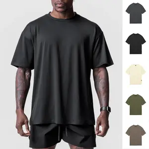 Men's T-shirt athletic running gym workout fitness o neck short-sleeved T-shirt oversized quick drying casual T-shirt for men