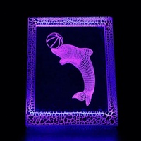 Salle de bain faon acrylique 3D Animal hibou lapin lumières modernes lampe quantique modulaire Led petite veilleuse pour l'éclairage de la maison
