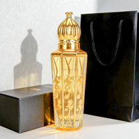 Bouteilles de rouleau de parfum d'huile essentielle de 15ml avec le rouleau pour le verre de galvanoplastie d'or d'huile essentielle de verre personnalisé de luxe
