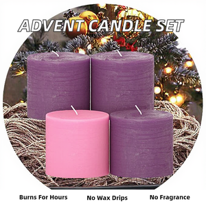 Lilin Pilar Votive Lilin Aroma Lavender Buatan Tangan, Bulat 3x6 Inci, Set 5, Tahan Lama, Tanpa Tetesan, Tanpa Aroma, Untuk Pernikahan, Ulang Tahun, Pesta - Product Image 2