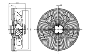 ebm-papst S4D500-CD03-01/F01 AC axial <b>fan</b> for HVAC ventilation condenser cooling high airflow durable industrial <b>fan</b> - Product Image 3