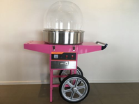 Machine commerciale à barbe à papa en acier inoxydable à haute production de couleur rose à long terme à vendre