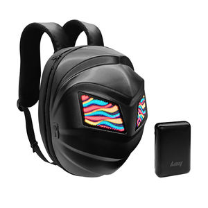 حقيبة ظهر للدراجات النارية بتصميم فارس مع أضواء LED وامضة، مقاومة للماء، بسحاب، تصميم هندسي، تحكم عبر تطبيق الهاتف، هيكل صلب ثلاثي الأبعاد مع إضاءة LED للدراجات - Product Image 3