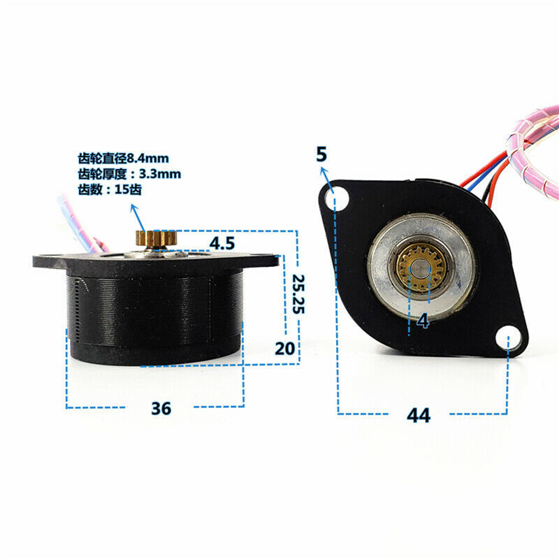 Moteur Pas à Pas Nema 14 0.9° 9 N.cm – 0.5A 2 Phases 4 Fils – Idéal DIY & Robotique (36HM2004A4)