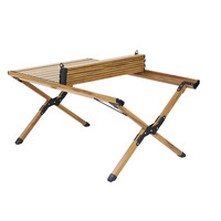 YILU Outdoor Tragbare Klapp Metall Tisch Camping Dining Beach Picknick Eier Roll Tisch Massivholz Outdoor Möbel
